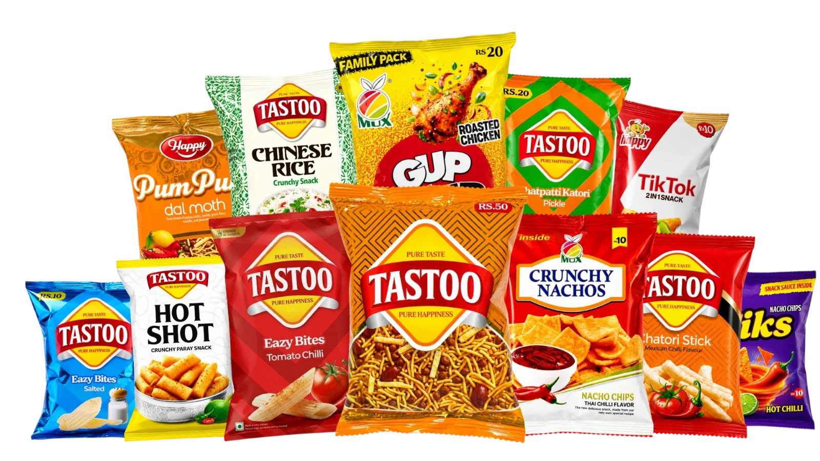 The current Mux Foods snack range