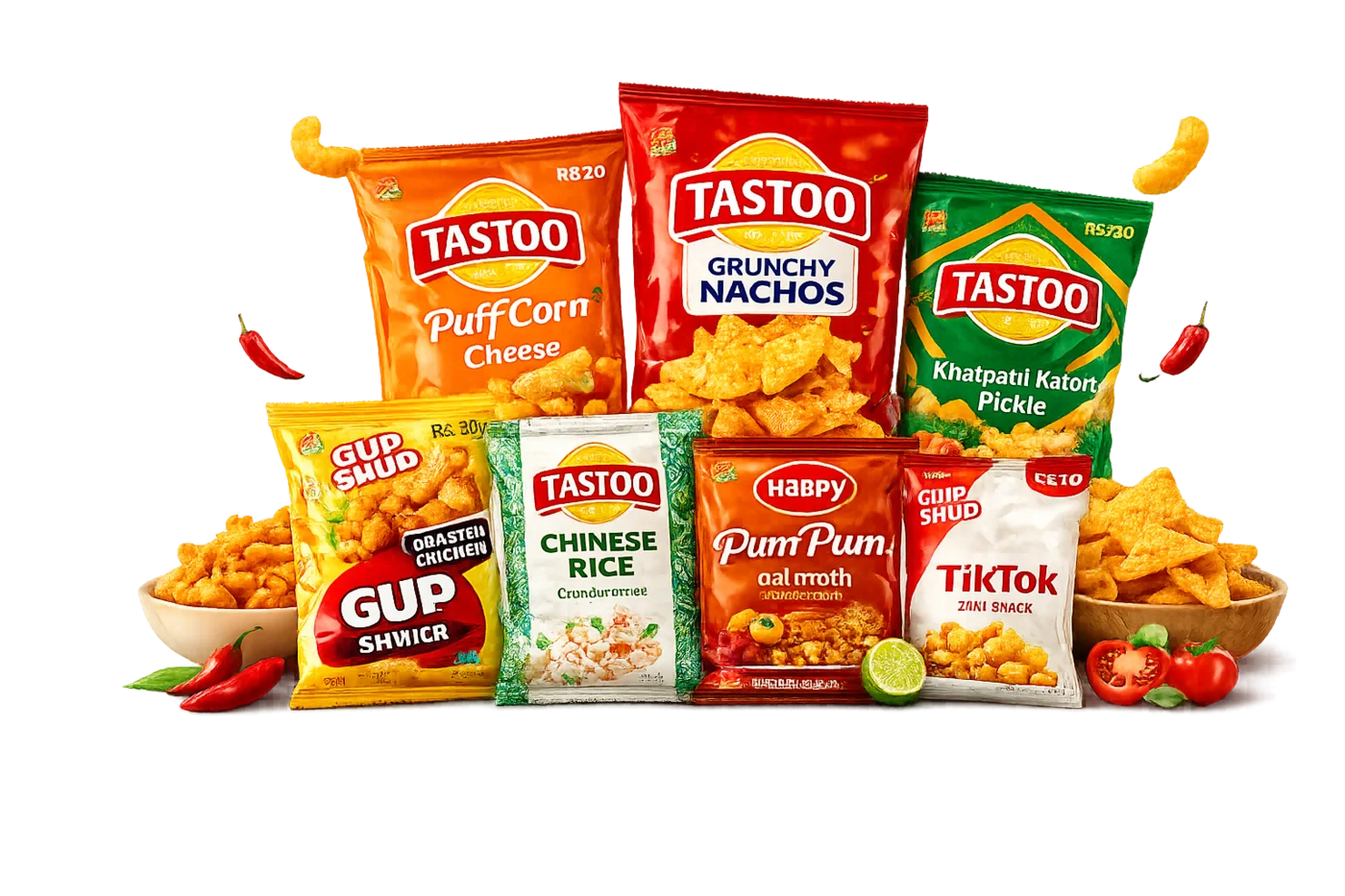 Mux Foods snacks and product packs